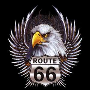 00919 American Route 66 Motorrad Biker Motiv T Shirt  