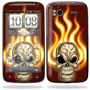   Vinyl Skin Decal Cover for HTC Sensation 4G Cell Phone   Burning Skull