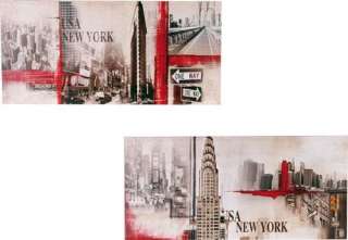Bild New York Leinwand auf Holzrahmen 38x80cm Poster  