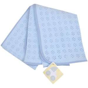 Soft Blue Luxury Polyester Cotton Babies 1st Blanket   Honeycomb 