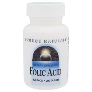  Source Naturals   Folic Acid 800mcg, 200 tablets Health 