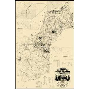  YUBA COUNTY CALIFORNIA (CA) LANDOWNER MAP 1887