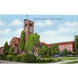   Vintage Postcard South High School Denver Colorado 
