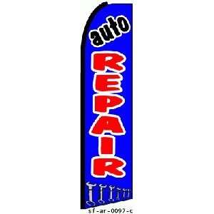  Auto Repair Blue Extra Wide Swooper Feather Business Flag 