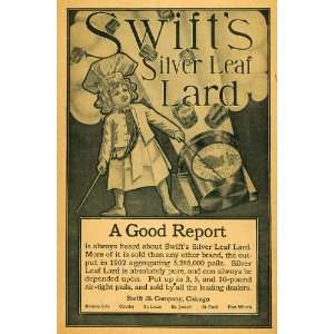  1903 Ad Swifts Silver Leaf Lard Pure Little Cook Baking 