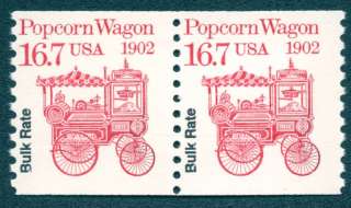 US 2261 MNH OG VF 16.7 Cent Popcorn Wagon 1902 Pair  