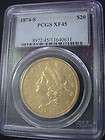 1874 S $20 LIBERTY DOUBLE EAGLE GOLD PCGS XF45 XF 45 TAKE A LOOK