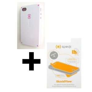  Speck Products CandyShell Case for iPhone 4 (White/Pink 