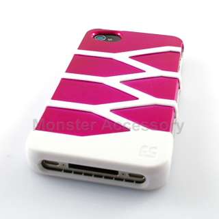 Infuze Pink White Hard Case Shell Cover Apple iPhone 4S NEW  