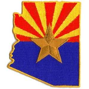  Arizona Flag (State Shaped) An Embroidered Iron On Patch 