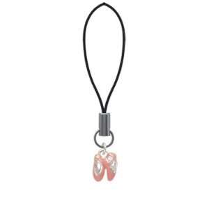  Mini Pink Ballet Shoes Cell Phone Charm Arts, Crafts 