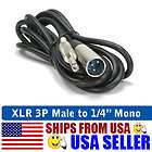 15ft 1/4 Inch Mono to 3 Pin XLR MALE Speaker Cord
