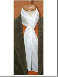 SILK/COTTON BLEND NATURAL WHITE SCARF   AVIATOR STYLE   for both men 