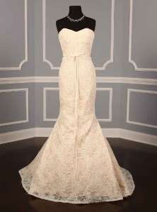   Fillmore Deneuve Strapless Alencon Lace Ivory Couture Bridal Gown New