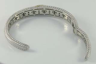   Ripka Sterling Silver Yellow Stone Textured Cuff Bangle Bracelet