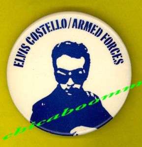 Elvis Costello 1978 Armed Forces badge button pinback f  