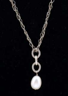 SILPADA NECKLACE 2 STRAND OXIDIZED WITH PEARL18 IN $74  