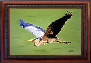  Painting by Ezi Algazi   Blue Heron   Bird in flight Parkland Florida