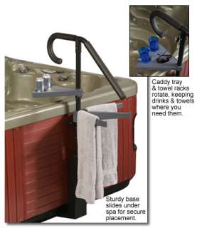 Deluxe Spa Caddy and Handrail w/Beverage Tray & hanger  