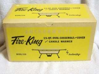 Fire King, Anchor White, 1 1/2 qt Oval Casserole  