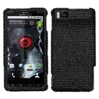 BLING SnapOn Cover Case 4 Motorola DROID X2 MB870 Black  
