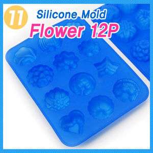 Silicone Mold Flowers 12Cup Muffin Cupcake Pan Bakery  