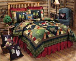 TIMBERLINE Bear 14x14 quilted pillow lodge, cabin  