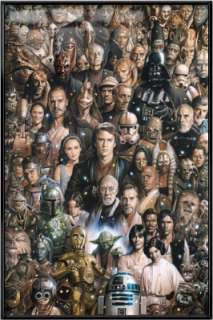 STAR WARS I   VI   FRAMED POSTER (ALL CHARACTERS)  