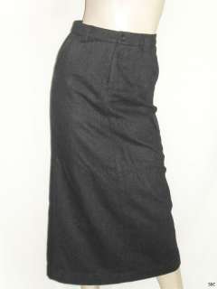 Gap Womens Dark Charcoal Gray Long Split Straight Cargo Wool Skirt 