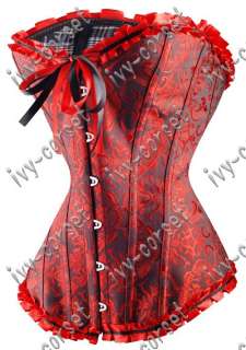 colors boned lace up corset Bustier top A819 S 6XL  