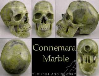 LARGE Green Irish Connemara Marble Carved Crystal Skull  
