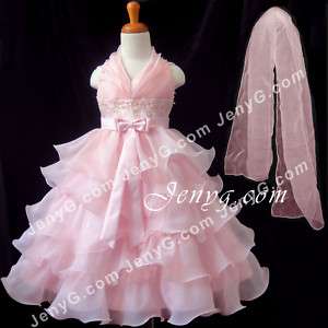 S11 Flower Girl/Bridesmaids Dress Gown Pink 2 10 Years  