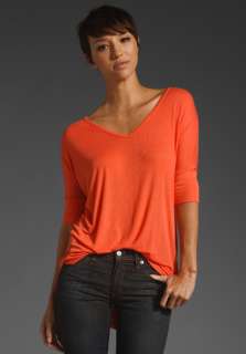 MICHAEL LAUREN Dylan 3/4 V Neck Draped Tee in Tigger at Revolve 