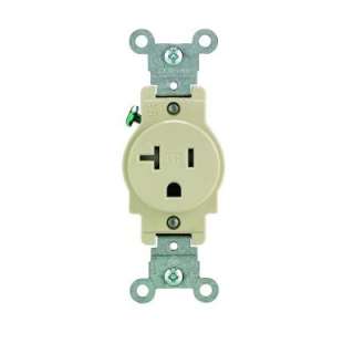 Leviton 20 Amp Ivory Tamper Resistant Single Power Outlet R51 T5020 