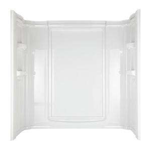 Aqua Glass 60 in. x 32 in . Eleganza Bathtub Wall Set in White 39604 