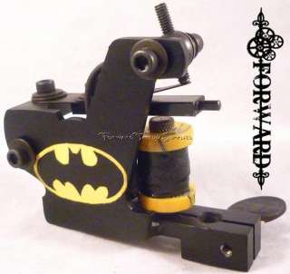 Custom One Off Batman Bat Machine Tattoo Machine Shader Yellow and 