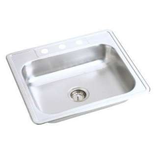   Mount Stainless Steel 25x21.25x7.0625 4 Hole Single Bowl Kitchen Sink