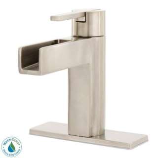   Handle Mid Arc 4 in. Centerset Bathroom Faucet in Brushed Nickel