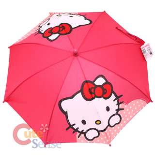 Sarino Hello Kitty Kids Umbrella   Love Pink Heart with Red Bow Figure 
