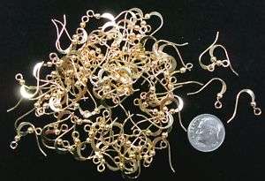 100 Fish hook earring wires gold plated Flat top FPH010  