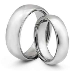   Hers 8MM/6MM Tungsten Carbide Classic Wedding Band Ring Set  
