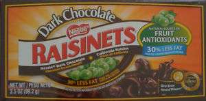 Boxes of 3.5 oz.Dark Chocolate Nestle Raisinets  NEW  
