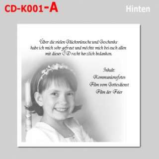 15 CD Cover Karten Danksagung Taufe Geburt Hochzeit Kommunion 