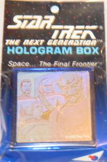 Star Trek Next Gen Riker, Worf & Data Hologram Box 1992  