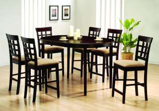 Oval Dining Room Table Set Counter Height Wheat Back  