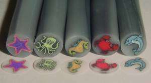 Fimo Sea Creatures Set Polymer Clay Canes Nail Art  
