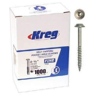Kreg Pocket Screws   1 1/2 In., #7 Fine, Washer Head, 1000 Ct. SML 