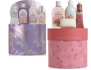 Crabtree & Evelyn Luxuries LAVENDER OR ROSEWATER HAT BOX GIFT SET 