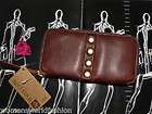   Pelle Collection dark brown leather Alex stud continental zip wallet