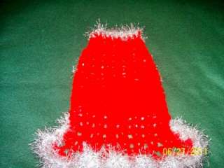 HOT RED Dress with Ruffles & SILVER GLITTER TRIM XS  